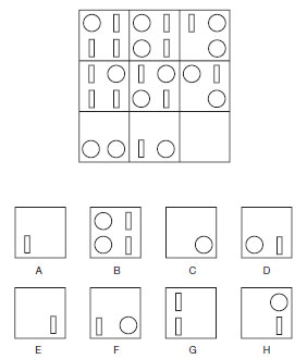 Test de abilitati in spatiu<br />
Citeste cu atentie instructiunile si studiaza cu atentie diagramele.<br />
Care patrat lipseste?